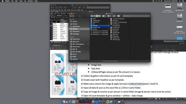 ID card Layout by automation with inDesign & excel. смотреть онлайн