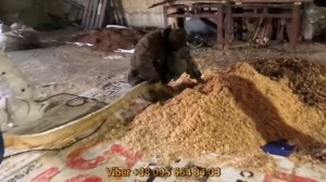 Сушка древесных опилок и получение топливного брикета.