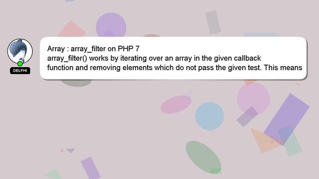 Array : array_filter on PHP 7 смотреть онлайн
