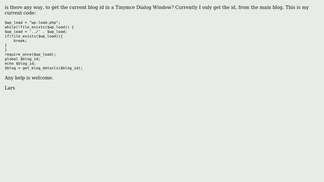 Wordpress: Get current Blog ID in Tinymce Plugin Dialog Window in WPMU смотреть онлайн