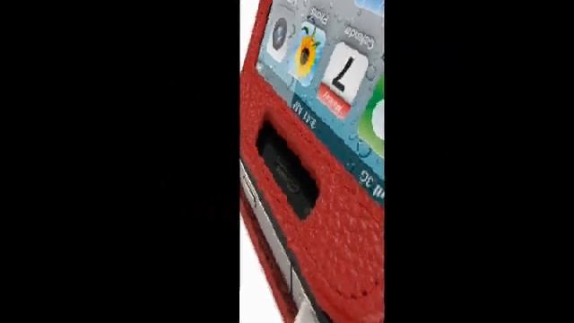PDair Leather Case for Apple iPhone 4 4S - Book Type (Snap Button)(Red/Floater Pattern) смотреть онлайн