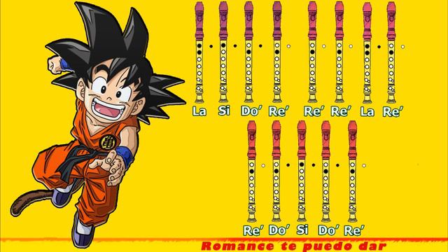 Dragon Ball - Romance te puedo dar en Flauta Dulce con Notas смотреть онлайн