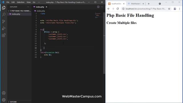 Multiple file creation using php смотреть онлайн