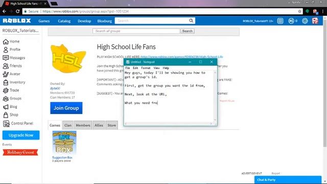 How to get a Group's ID [ROBLOX] смотреть онлайн