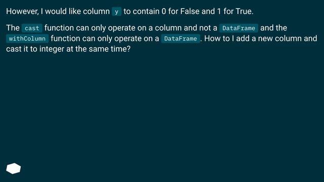 Casting a new derived column in a DataFrame from boolean to integer смотреть онлайн