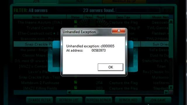Tribes 2 unhandled exception error..PLs help me смотреть онлайн