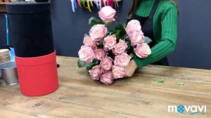 Очень простой букет (15 Роз в ленту)