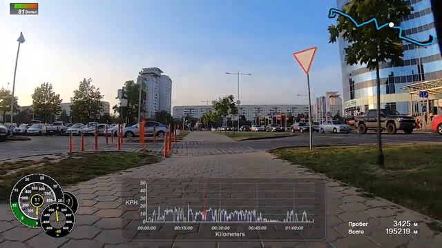 10. Моноколесо Inmotion V8. Телеметрия от DashWare. смотреть онлайн