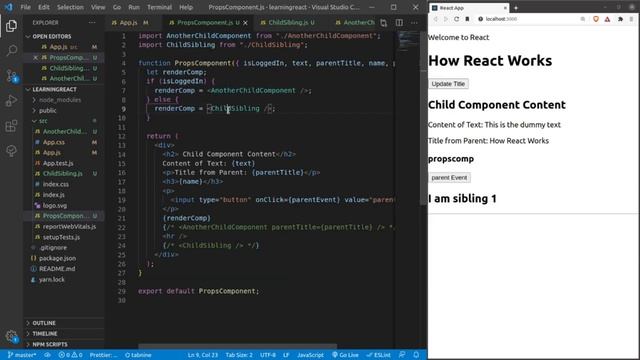 React Tutorial: What is conditional Rendering in React? | Writing conditionals logic in JSX смотреть онлайн