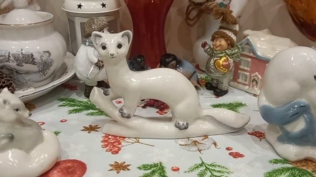Прекрасный зимний сервиз Аллы, на него стоит посмотреть! Статуэтки СССР. смотреть онлайн