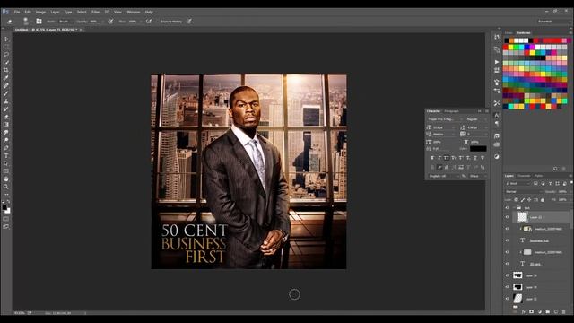 Photoshop CC | Mixtape Cover | Speed Art (50 Cent - Business First) смотреть онлайн
