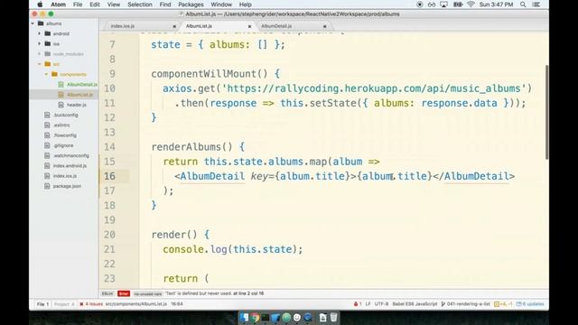 34 - Displaying Individual Albums in React Native смотреть онлайн