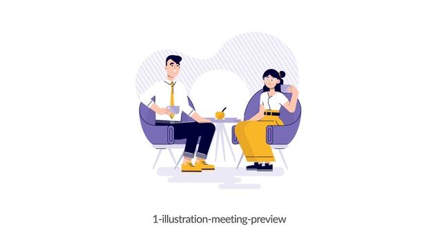 Animated Meeting Lottie Illustration смотреть онлайн