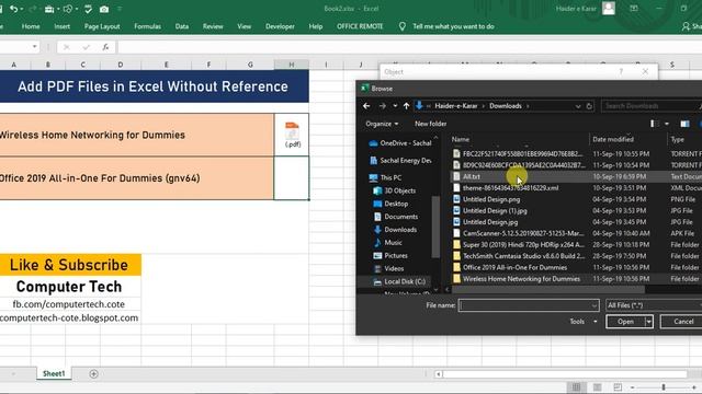 Add PDF files into Excel Without Hyperlink смотреть онлайн