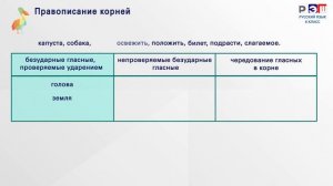 Правописание корней.Проверяемые и непроверяемые безударные гласные в корнях слов.Чередующиеся гласн