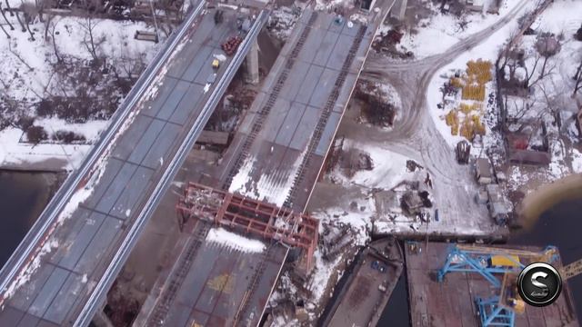 Запорожский вантовый мост от пилонов до левобережных развязок. Мостовой переход 18 сооружение смотреть онлайн