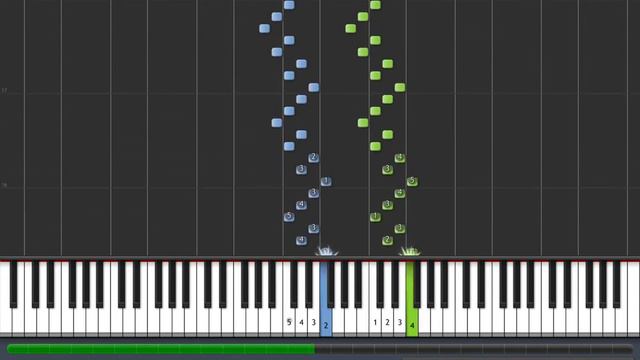Hanon exercise 7 40% speed with fingering - Synthesia смотреть онлайн