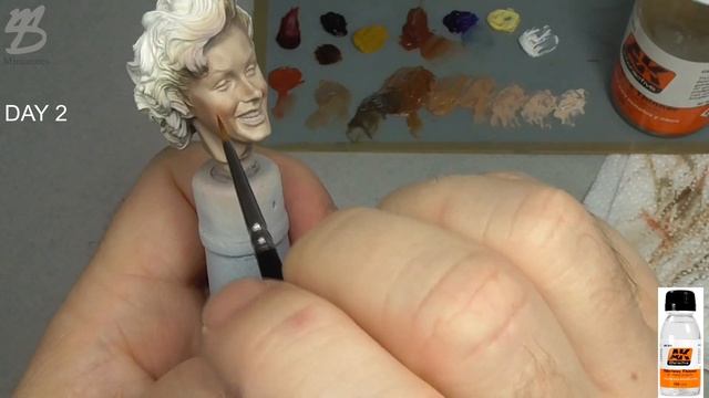 Marilyn Monroe - Painting bust - The face - part 2 - Prepare oil colours and paint the face. смотреть онлайн