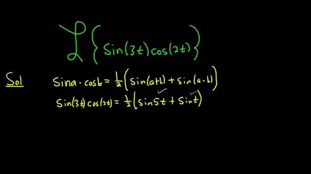 Laplace Transform of sin(3t)cos(2t) using Trigonometric Identities смотреть онлайн