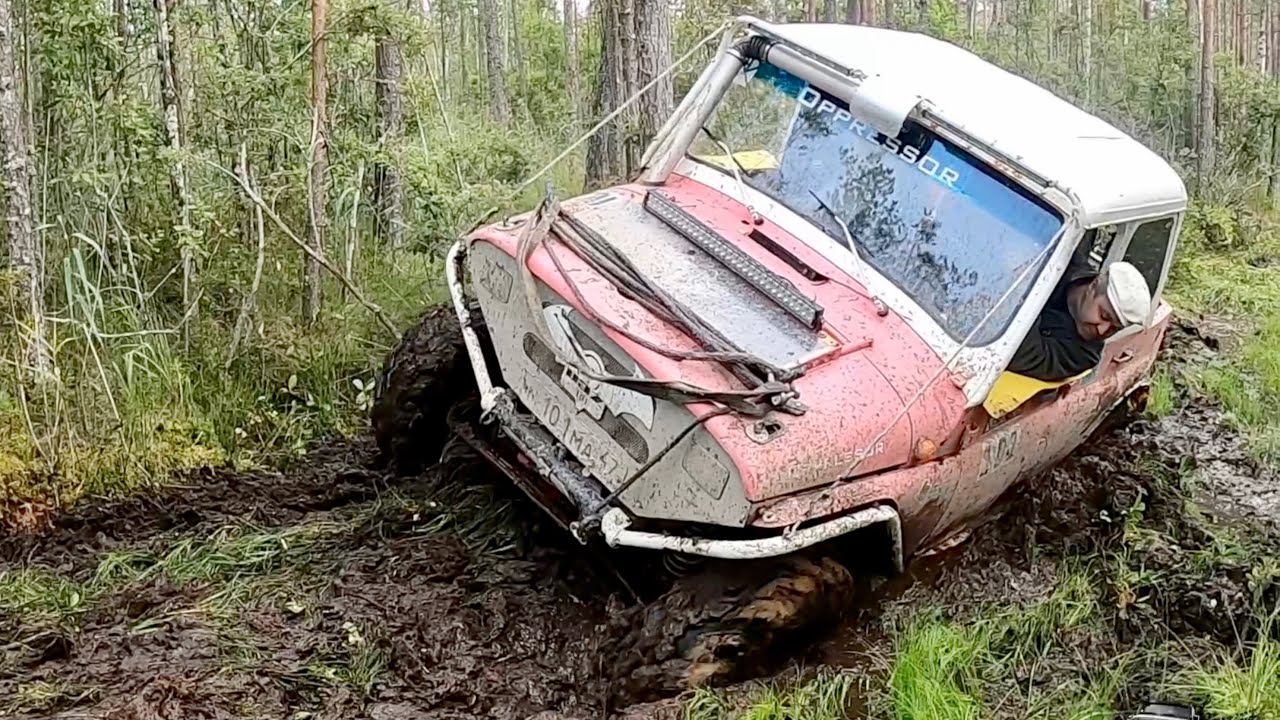 Выехали на дорогу, которая оказалась нам не по зубам! Меняем стартер на уазе. смотреть онлайн