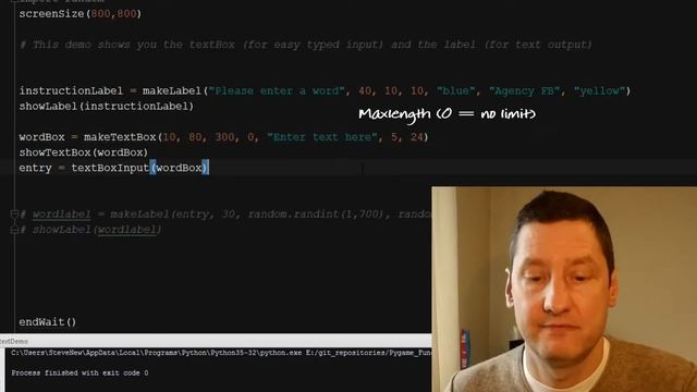 pygame_functions: Text Outputs and Inputs смотреть онлайн