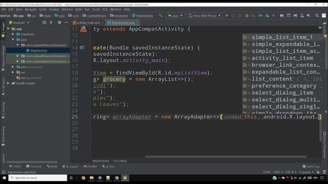 Android ListViews & Array Adapters | Android Tutorials in Hindi #13 смотреть онлайн