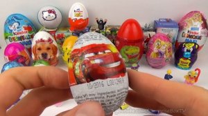 100 Surprise Eggs Kinder Peppa Pig Masha and the Bear Hello Kitty Mickey Mouse Trolls Spongebob Car