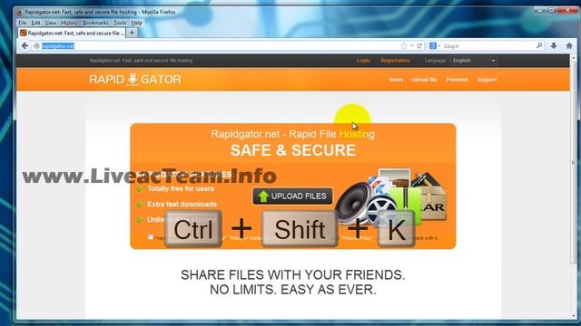 RapidGator Premium Account Login Using JavaScript (Firefox)