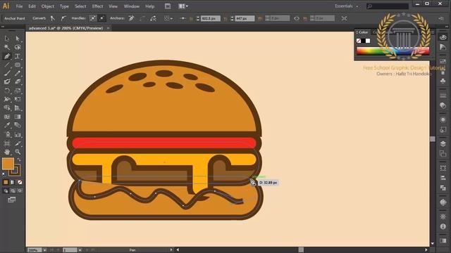 Adobe Illustrator Logo design / Illustration | Burger Shape Logo Tutorial смотреть онлайн