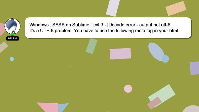 Windows : SASS on Sublime Text 3 - [Decode error - output not utf-8] смотреть онлайн