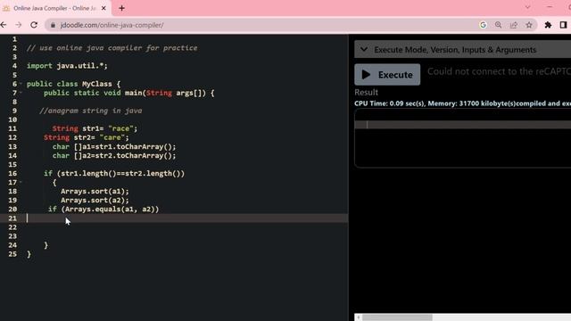 QA Automation Interview Code | Check Weather String Are Anagram Or Not  | In Java