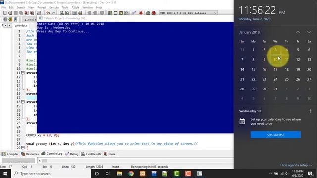 The Calendar Project In C Language 2020 Download With Source Code Explanation || Download C Project смотреть онлайн