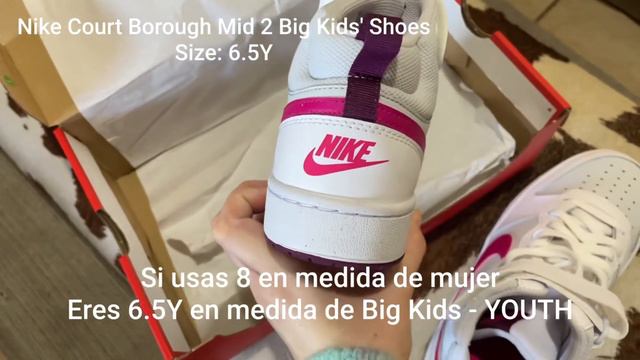 Unboxing Nike Court Borough Mid 2 Big Kids' Shoes Size 6.5Y смотреть онлайн