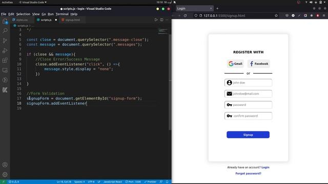 Client Side Form Validation Tutorial In 8 Minutes - JavaScript Signup Form Validation смотреть онлайн