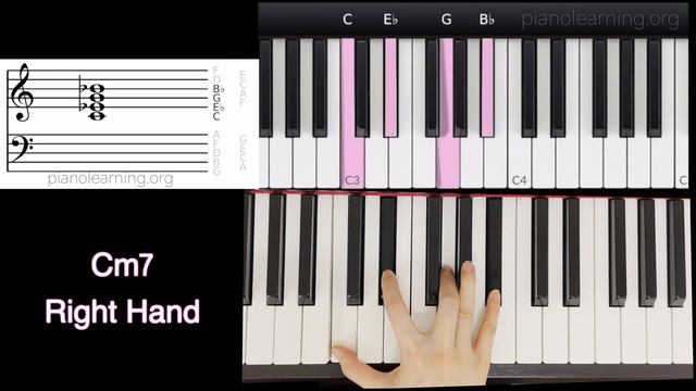 how to play Cm7 chord on piano in 21 secs смотреть онлайн