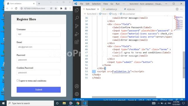 Form Validation in JavaScript | JavaScript form validation| Form Validation in Telugu | forms смотреть онлайн