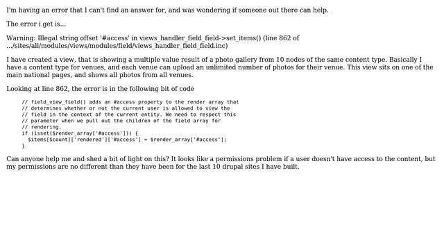 Warning: Illegal string offset '#access' in views_handler_field_field-＞set_items() line 862... смотреть онлайн