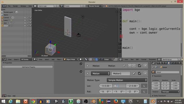 UPBGE - Making a Sliding Door Python смотреть онлайн
