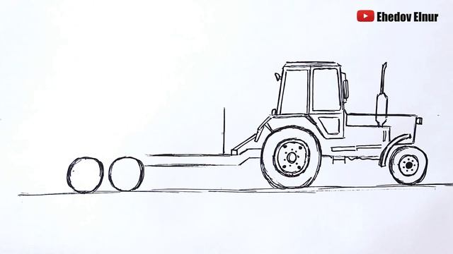 Как нарисовать Трактор с прицепом | Ахадов Эльнур смотреть онлайн