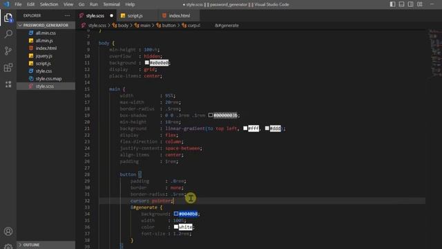 Create a Password Generator with HTML, SCSS and jQuery. смотреть онлайн