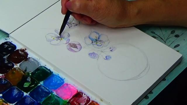 Рисуем японскую вишню Сакура смотреть онлайн