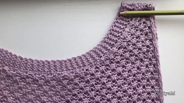 Вязаный летний топ-майка спицами. смотреть онлайн