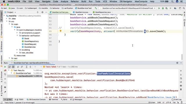 Mockito 3 - Verify an interaction has occurred at least certain number of times смотреть онлайн