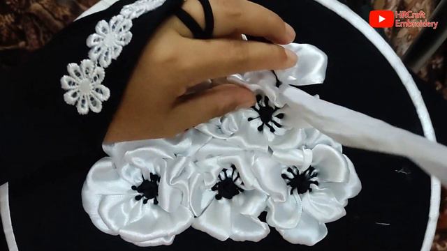 Sulam Pita Buket Bunga Anemone || Ribbon Embroidery Anemone flower Bouquet смотреть онлайн