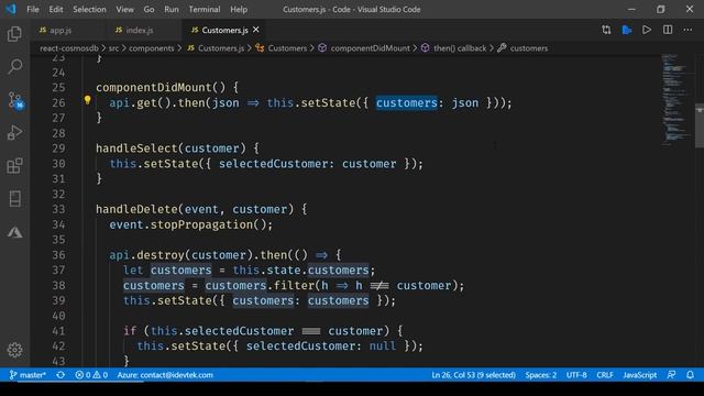 Developing Web App using React Cosmos DB - Custom Service and creating Component смотреть онлайн