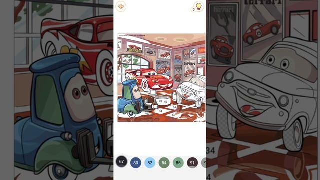 Happy Colour - Colour by Number. Disney Cars. Luigi, Guido and McQueen смотреть онлайн