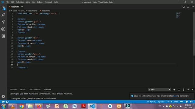 creating file XML with DTD on VsCode Studio смотреть онлайн