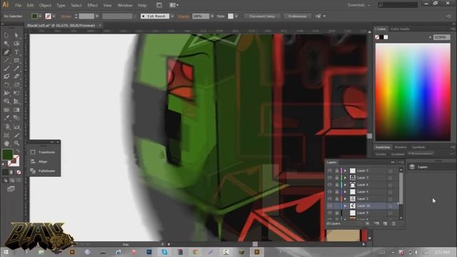 Illustrator Speedart: "Black craft" Minecraft fan art смотреть онлайн