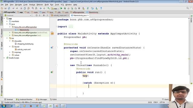 42 Android application development tutorial for beginners using Android Studio | Progress Bar смотреть онлайн