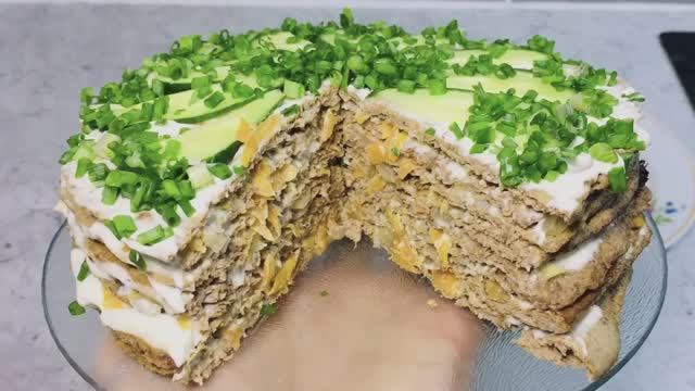 Печеночный торт из куриной печени - вкусная закуска на любой праздник